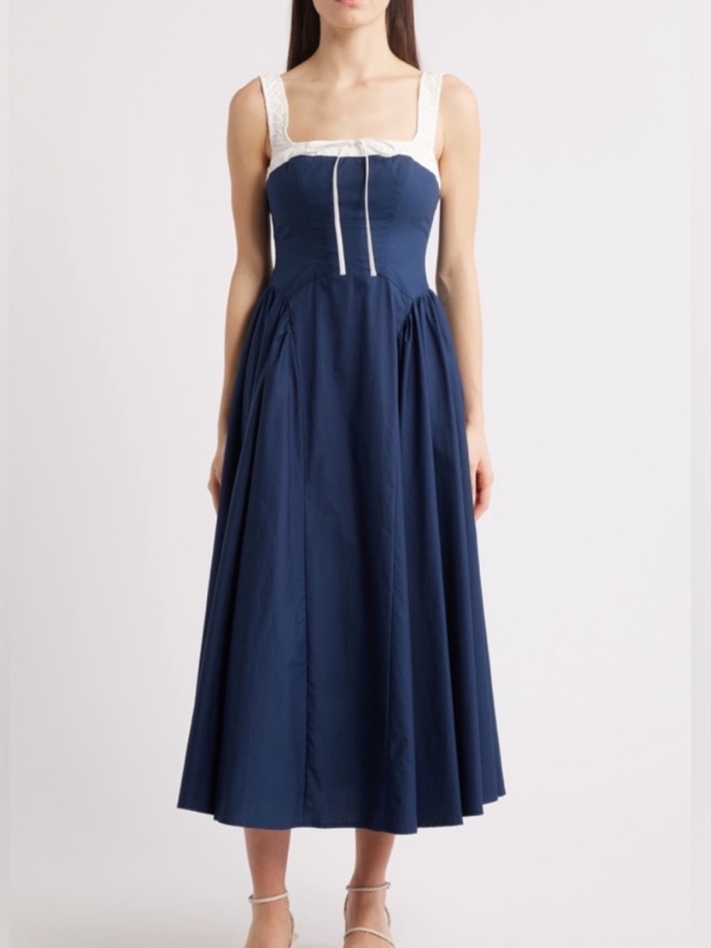 Anthropologie - Moon River Colorblock Cotton Midi Dress